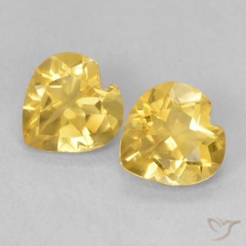 1.25ctw Naturale Dorato medio Citrino, Cuore, VVS-VS