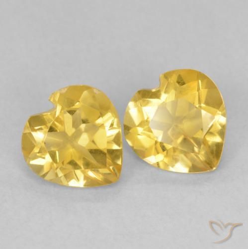 Gemme di Citrino Dorato medio naturale da 1.25 ct, Cuore, VVS-VS