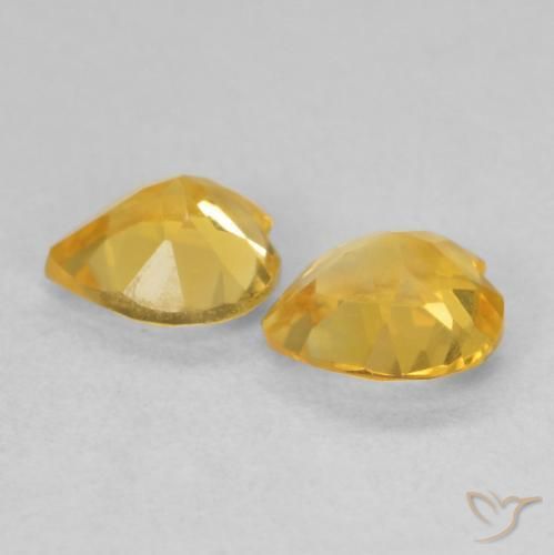 Gemme di Citrino Dorato medio naturale da 1.25 ct, Cuore, VVS-VS