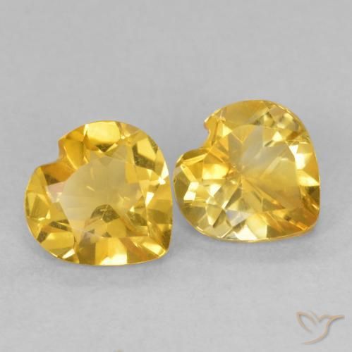 Gemme di Citrino Dorato naturale da 1.30 ct, Cuore, VVS-VS