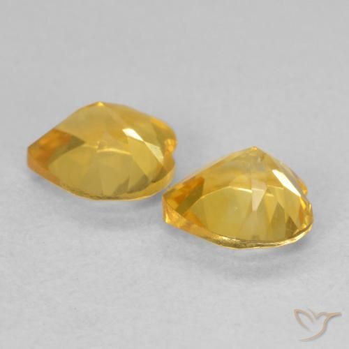 Gemme di Citrino Dorato naturale da 1.30 ct, Cuore, VVS-VS