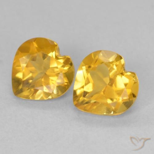 1.40ctw Naturale Oro brillante Citrino, Cuore, VVS-VS
