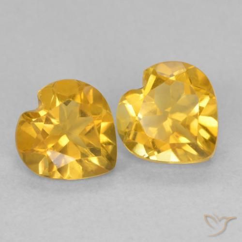 Gemme di Citrino Oro brillante naturale da 1.40 ct, Cuore, VVS-VS