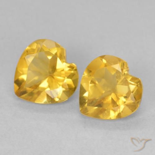 1.38ctw Naturale Oro profondo Citrino, Cuore, VVS-VS