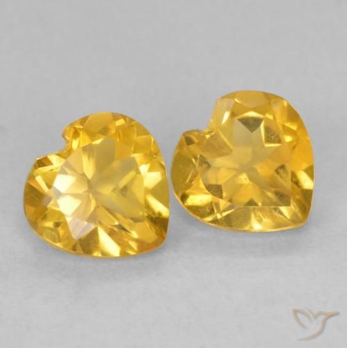 Gemme di Citrino Oro profondo naturale da 1.38 ct, Cuore, VVS-VS