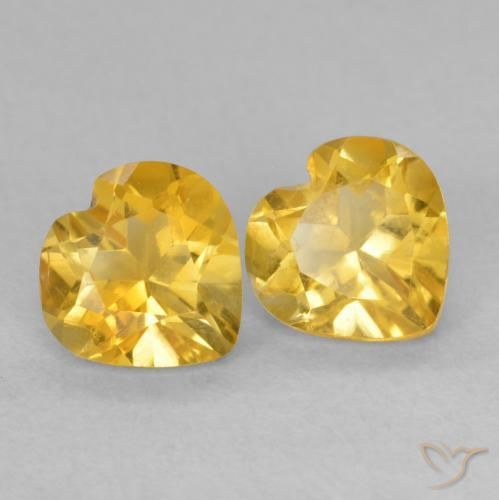 Gemme di Citrino Oro profondo naturale da 1.41 ct, Cuore, VVS-VS