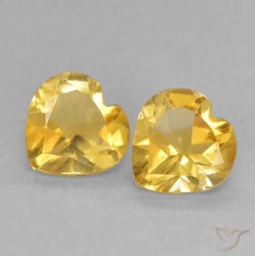 1.31ctw Naturale Oro brillante Citrino, Cuore, VVS-VS