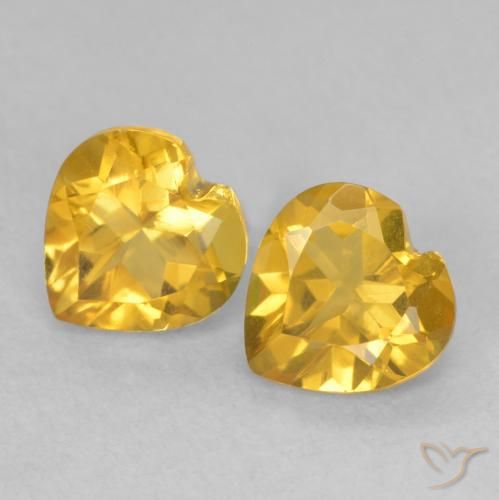 1.41ctw Naturale Dorato Citrino, Cuore, VVS-VS