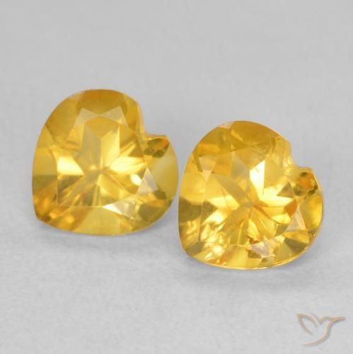 1.40ctw Naturale Oro brillante Citrino, Cuore, VVS-VS
