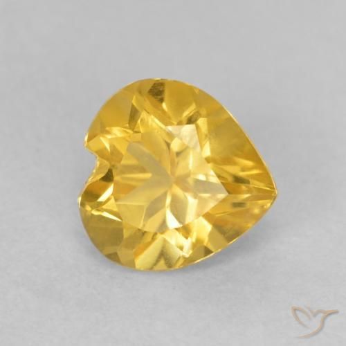 Citrino Dorato medio naturale da 0.73 ct, Cuore, VVS-VS