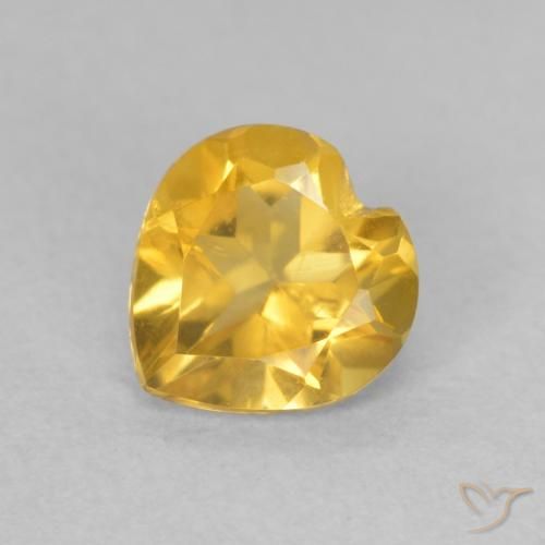 0.63ct Naturale Dorato medio Citrino, Cuore, VVS-VS