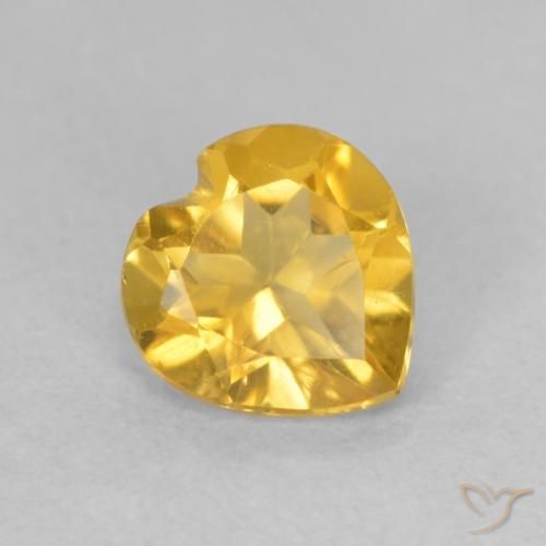 Citrino Dorato medio naturale da 0.63 ct, Cuore, VVS-VS
