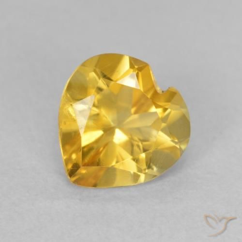 Citrino Arancio dorato naturale da 0.73 ct, Cuore, VVS-VS