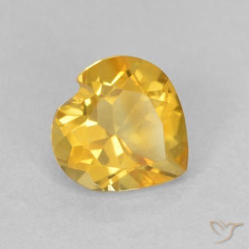 Citrino Dorato medio naturale da 0.74 ct, Cuore, VVS-VS