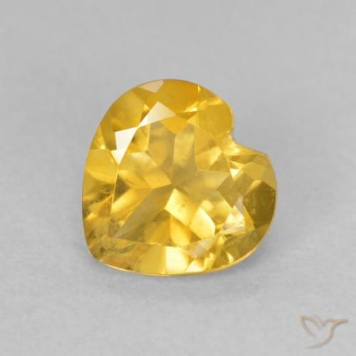 Citrino Arancio dorato naturale da 0.71 ct, Cuore, VVS-VS