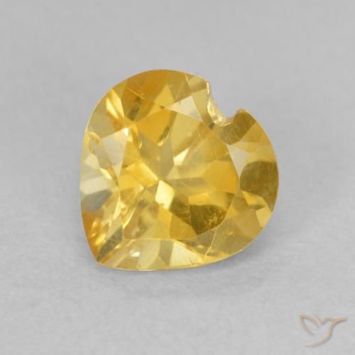 0.80ct Naturale Arancio dorato Citrino, Cuore, VVS-VS