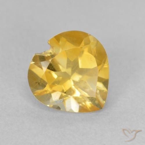 Citrino Arancio dorato naturale da 0.80 ct, Cuore, VVS-VS