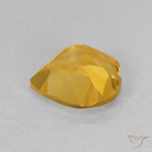 Citrino Arancio dorato naturale da 0.80 ct, Cuore, VVS-VS