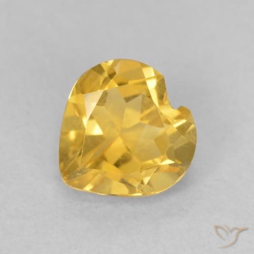 0.69ct Naturale Dorato medio Citrino, Cuore, VVS-VS