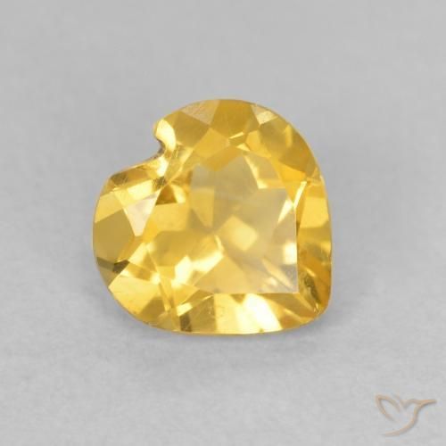 Citrino Dorato medio naturale da 0.69 ct, Cuore, VVS-VS