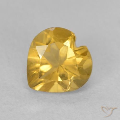 0.75ct Naturale Dorato medio Citrino, Cuore, VVS-VS