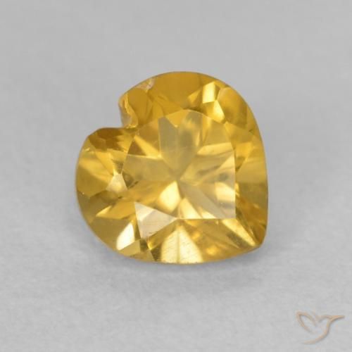 Citrino Dorato medio naturale da 0.75 ct, Cuore, VVS-VS