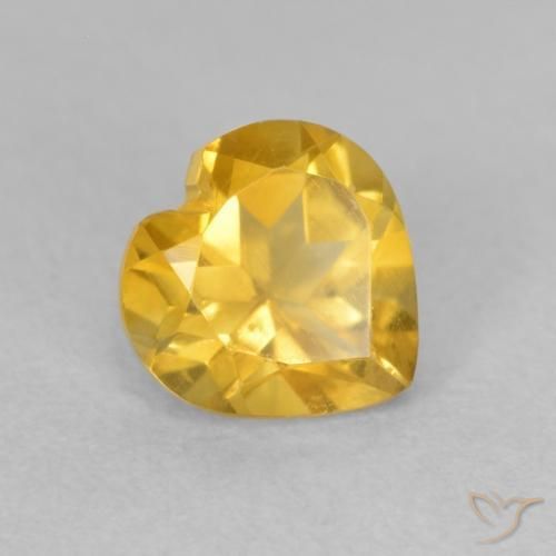 Citrino Arancio dorato naturale da 0.76 ct, Cuore, VVS-VS
