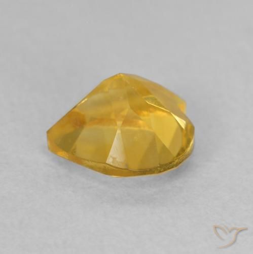 Citrino Arancio dorato naturale da 0.76 ct, Cuore, VVS-VS