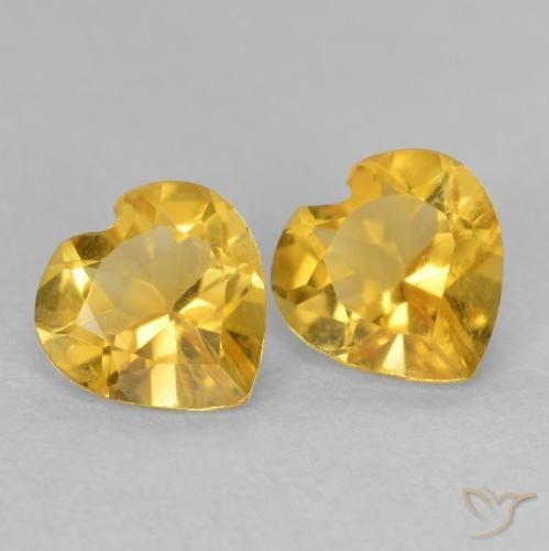 Gemme di Citrino Dorato medio naturale da 1.34 ct, Cuore, VVS-VS