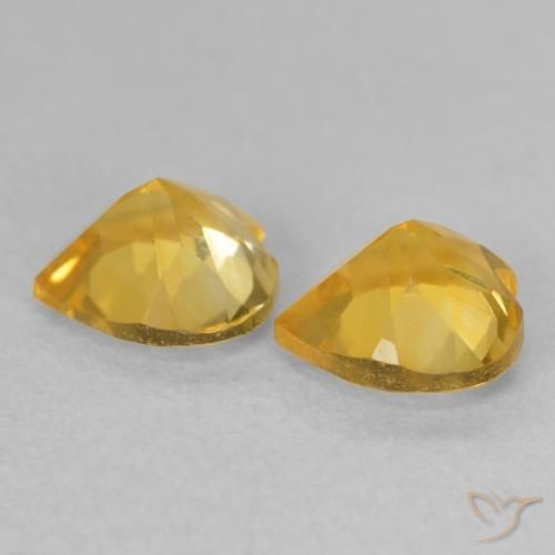 Gemme di Citrino Dorato medio naturale da 1.34 ct, Cuore, VVS-VS