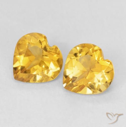 1.35ctw Naturale Oro brillante Citrino, Cuore, VVS-VS