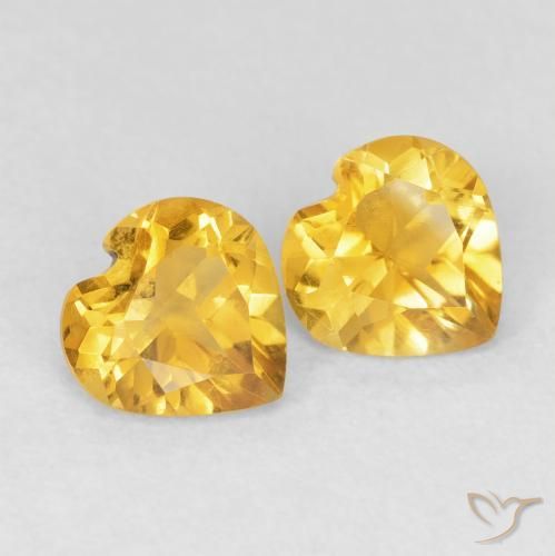 Gemme di Citrino Oro brillante naturale da 1.35 ct, Cuore, VVS-VS