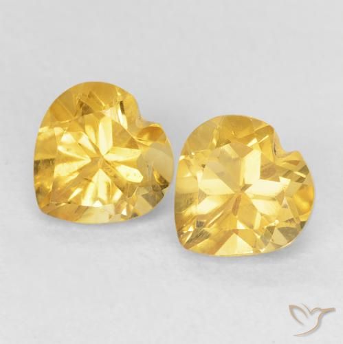 1.63ctw Naturale Top Oro Citrino, Cuore, VVS-VS