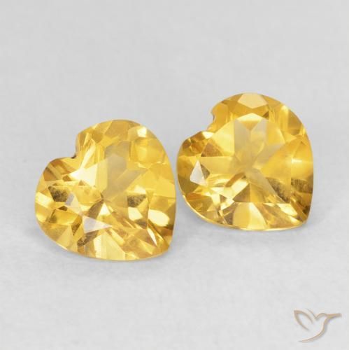 Gemme di Citrino Arancio dorato naturale da 1.28 ct, Cuore, VVS-VS