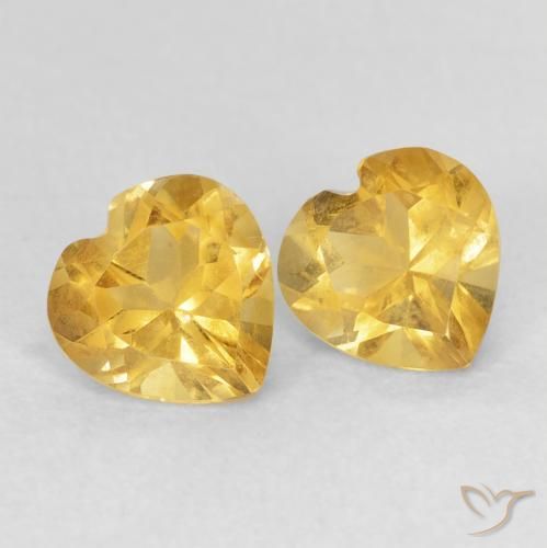 Gemme di Citrino Arancio dorato naturale da 1.46 ct, Cuore, VVS-VS