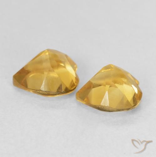 Gemme di Citrino Arancio dorato naturale da 1.46 ct, Cuore, VVS-VS