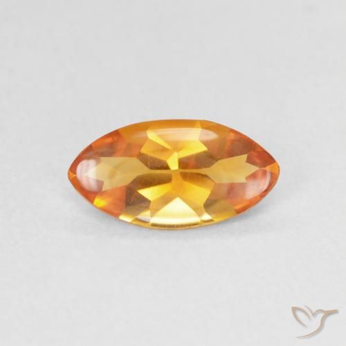 0.79ct Naturale Arancio Medio Citrino, Taglio marquise, Trasparente