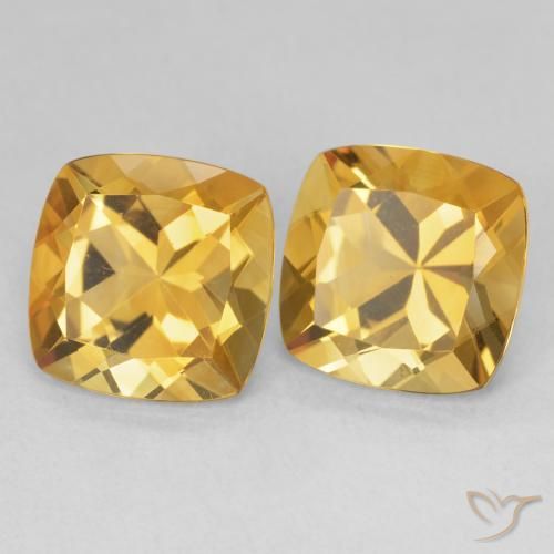 Gemme di Citrino Arancio Dorato Profondo naturale da 7.37 ct, Cuscino, VVS