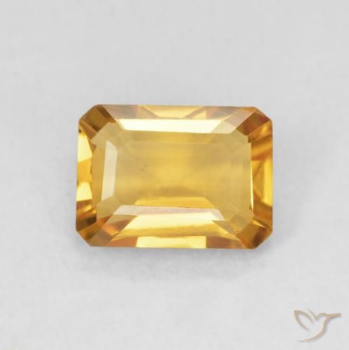 1.32ct Naturale Medium Light-Golden Citrino, Taglio smeraldo, VS