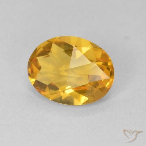 Citrino Dorato scuro naturale da 1.57 ct, Ovale, VVS-VS
