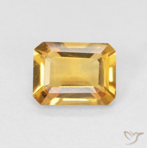 1.30ct Naturale Arancio-Oro Citrino, Taglio smeraldo, VVS