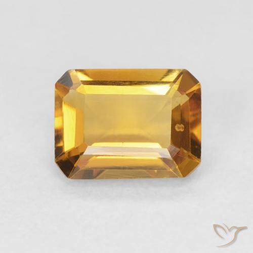 1.44ct Naturale Arancio-Oro Citrino, Taglio smeraldo, VVS