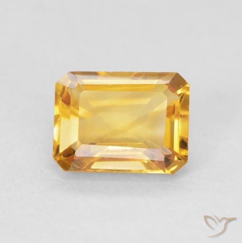 1.55ct Naturale Arancio-Oro Citrino, Taglio smeraldo, VVS