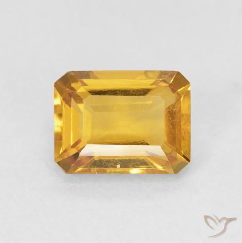 1.61ct Naturale Arancio-Oro Citrino, Taglio smeraldo, VVS