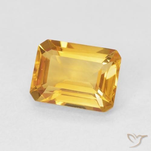 Citrino Medium Light Orange-Gold naturale da 1.59 ct, Ottagonale / Taglio smeraldo, VVS