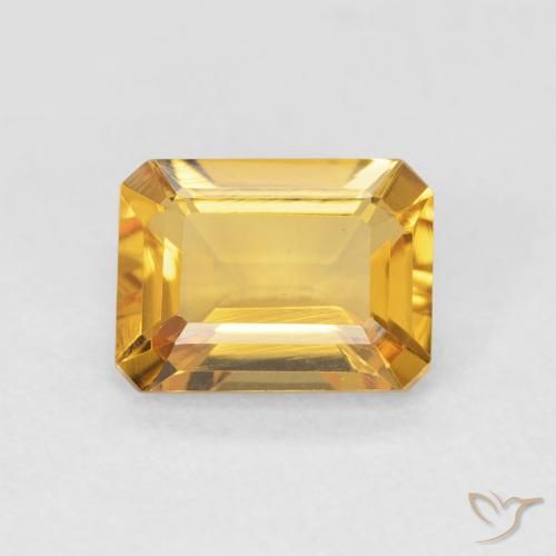 1.43ct Naturale Arancio-Oro Citrino, Taglio smeraldo, VVS