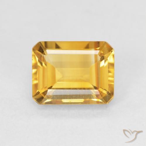 1.64ct Naturale Medium Light Orange-Gold Citrino, Taglio smeraldo, VVS