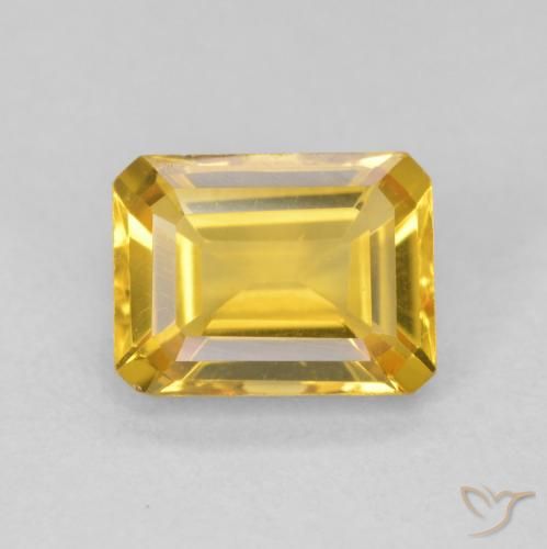 1.56ct Naturale Dorato Citrino, Taglio smeraldo, VVS-VS