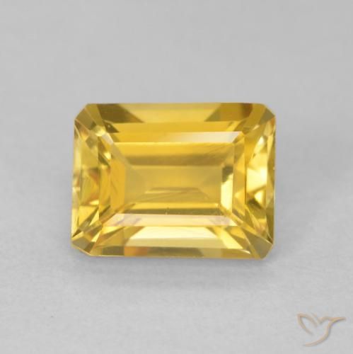 1.65ct Naturale Dorato Citrino, Taglio smeraldo, VVS-VS