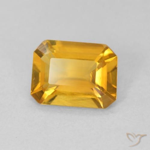 Citrino Medium Light Orange-Gold naturale da 1.13 ct, Ottagonale / Taglio smeraldo, VVS-VS